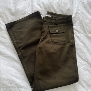 Princess Polly Men's Chino Trousers in Olive